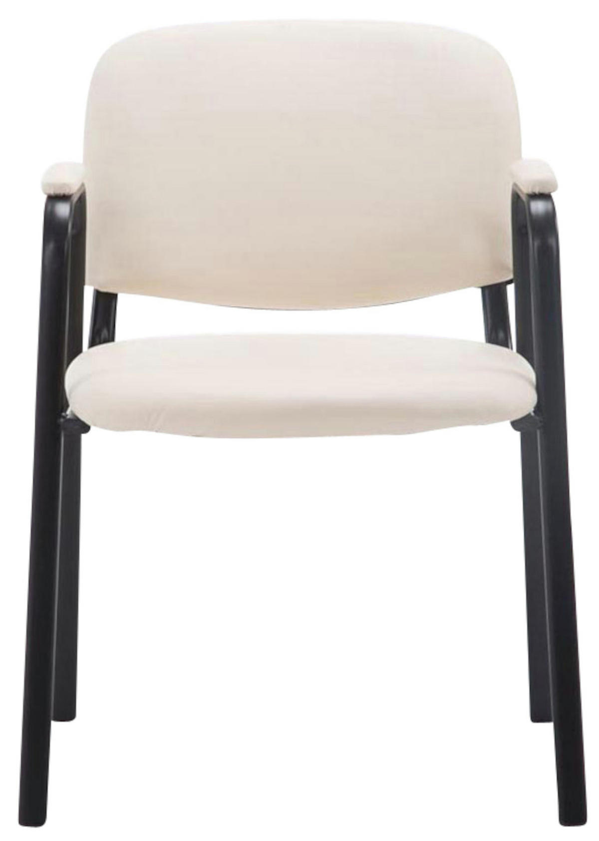 BESUCHERSTUHL 4er Set Lederlook creme - Creme, Textil/Metall (53/79/55cm) - CLP