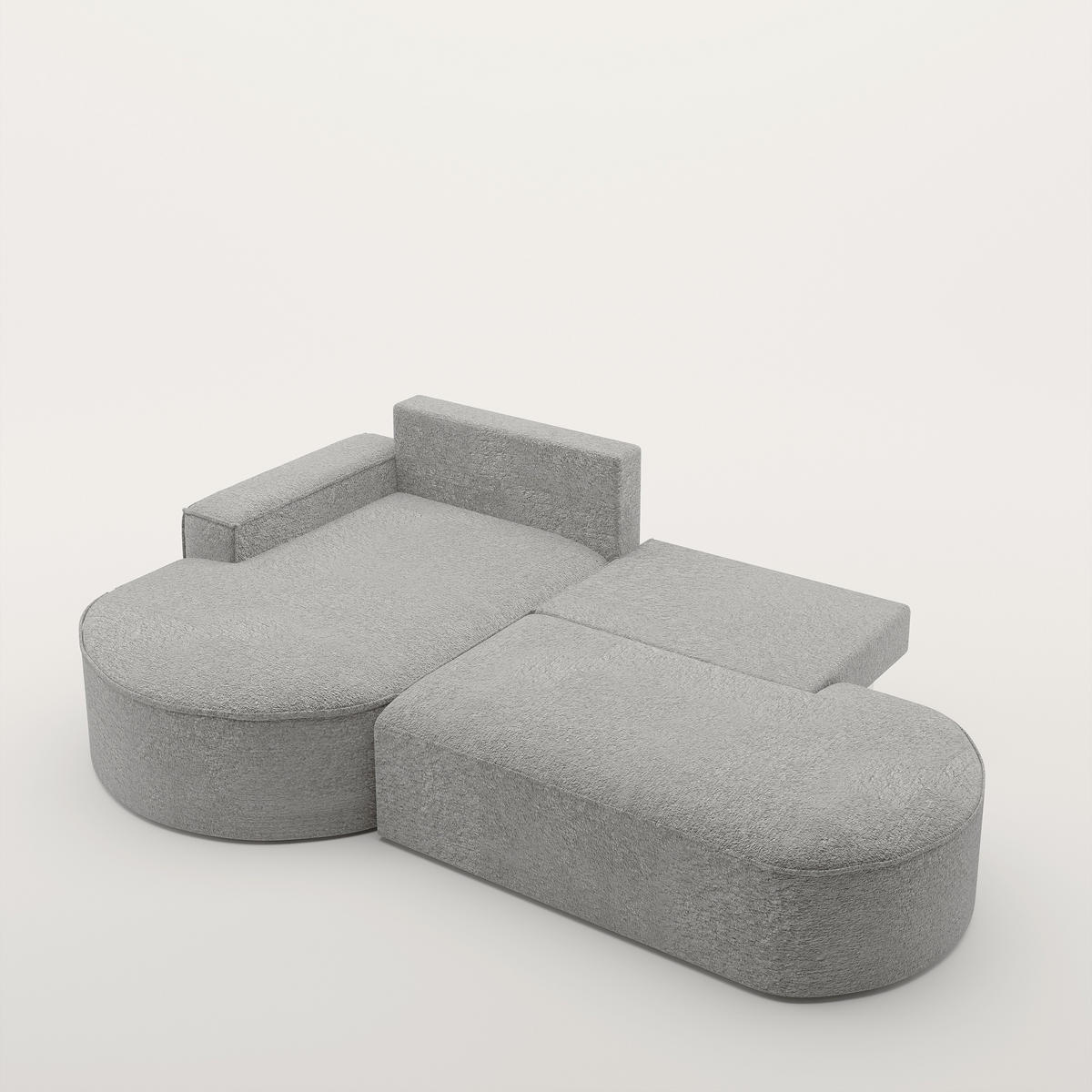 ECKSOFA Modena Pro - Komfort Und Stil stoff Arena Grau Links - Grau, Holz (278/179cm) - Kaiser Möbel