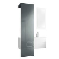 GARDEROBE Carlton Paneel in Grau Hochglanz - Grau, Holzwerkstoff (105/193/35cm) - Vladon