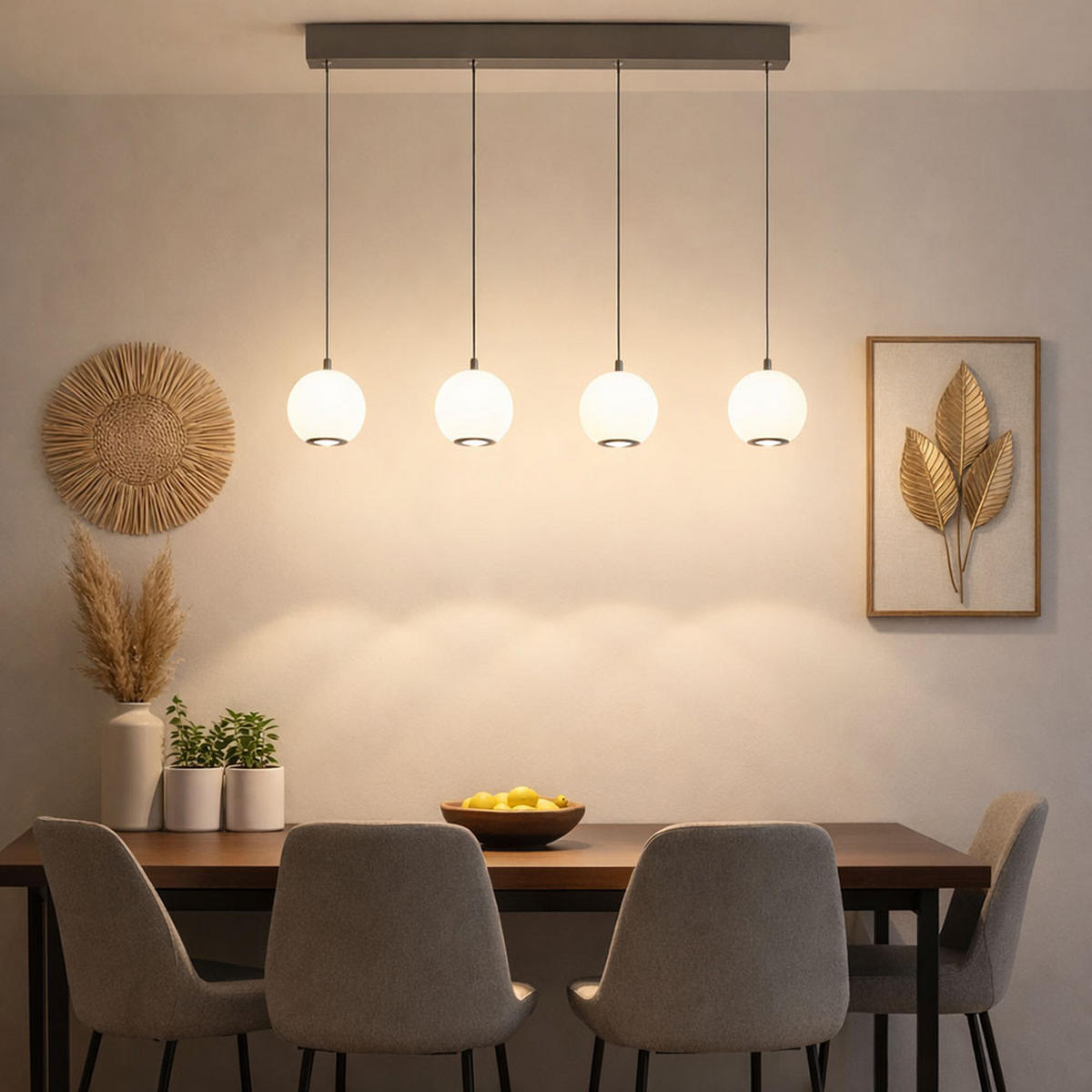 LED PENDELLEUCHTE Simmons Glas Grau, CCT, höhenverstellbar - Grau, Glas (99/15/150cm) - Globo Lighting