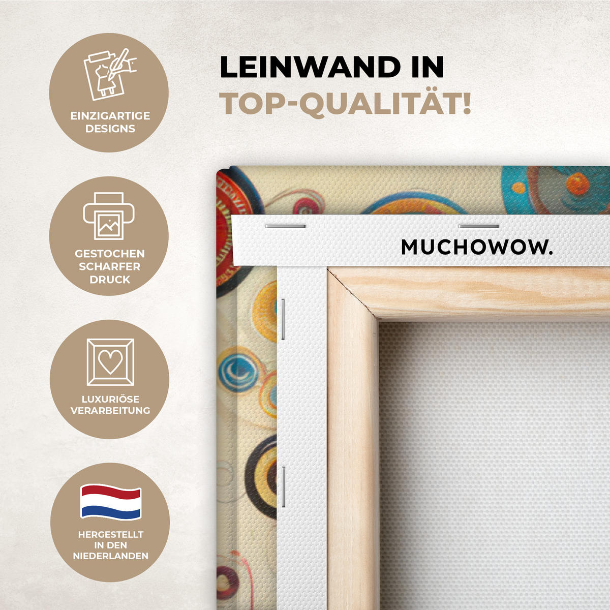 LEINWANDBILD Baum - Baum des Lebens - Farbe 90x90 cm - Braun, Textil (90/90cm) - MuchoWow