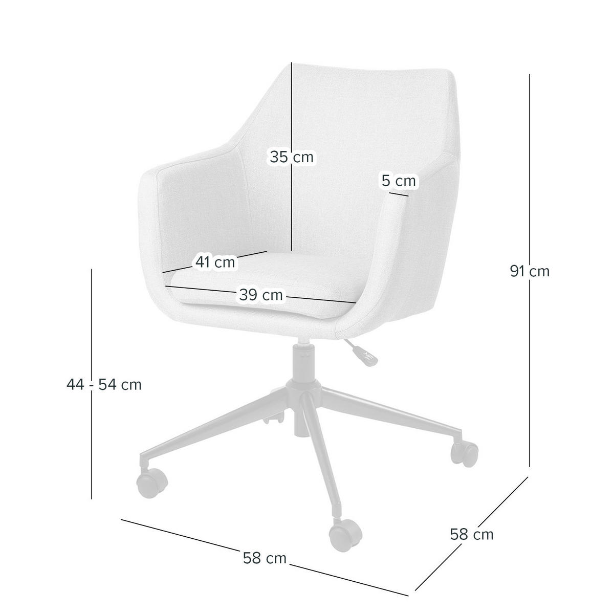 BÜRODREHSTUHL - Beige, Textil/Metall (58/91/58cm) - home24
