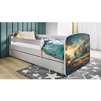 KINDERBETT Schiff 80x160 cm mit Schublade, Rausfallschutz & Lattenrost, Weiß - Weiß, Holzwerkstoff (80/160cm) - RAUMHIRSCH FURNITURE