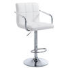 BARHOCKER Lederlook weiß - Chromfarben/Weiß, Textil/Metall (54/91/46cm) - CLP