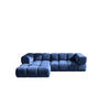 ECKSOFA L-Form Averro, stoff Bluvel, Tintenblau, Links - Blau, Holz (280/150cm) - Kaiser Möbel