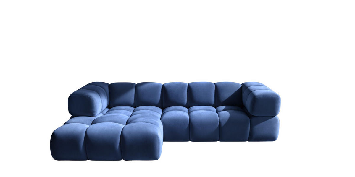 ECKSOFA L-Form Averro, stoff Bluvel, Tintenblau, Links - Blau, Holz (280/150cm) - Kaiser Möbel