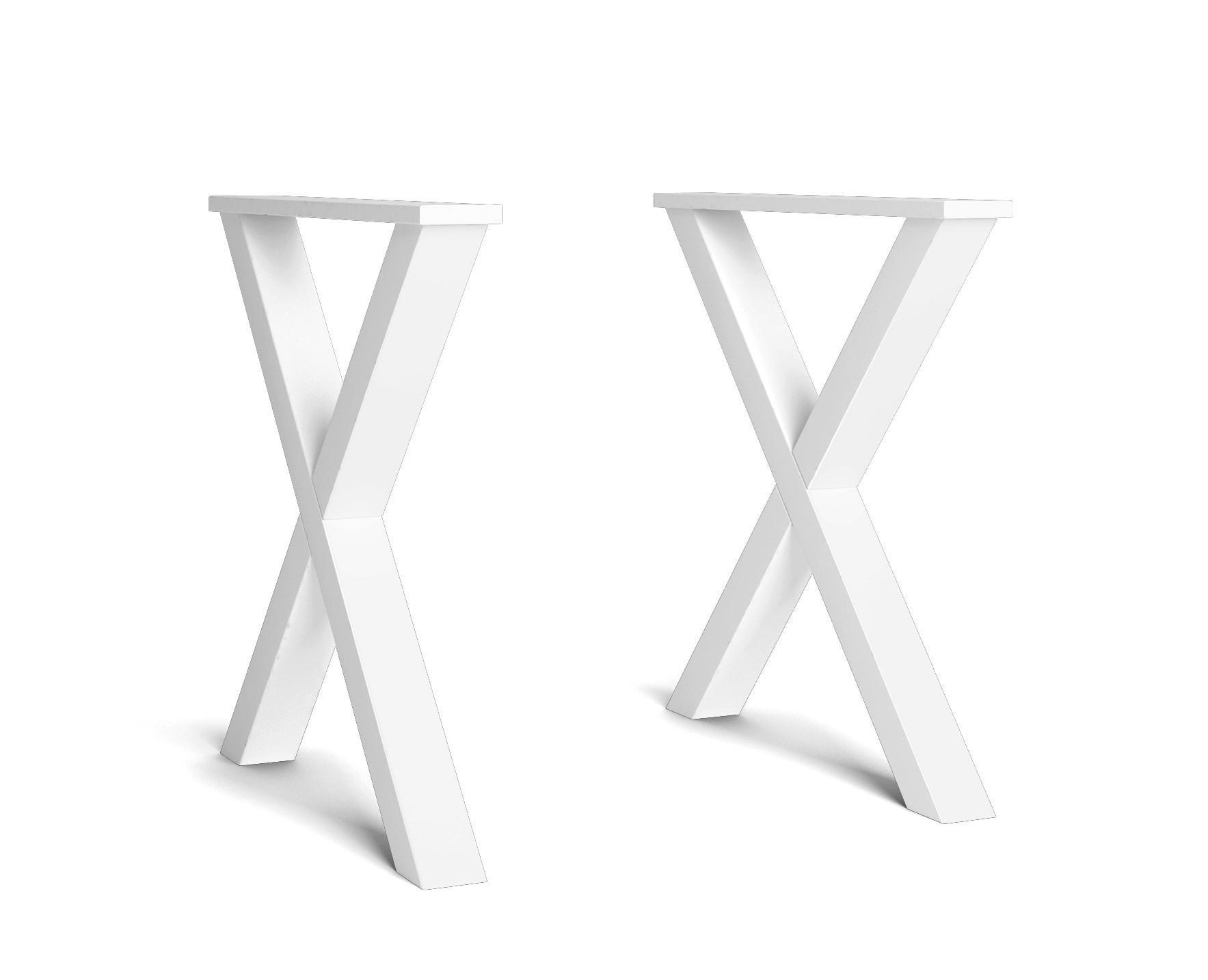 TISCHBEINE X - weiß lackiert, 72/10/71cm - Weiß, Holz (72/71/10cm) - Skraut Home