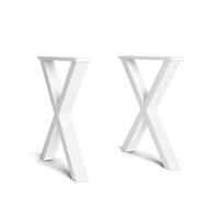 TISCHBEINE X - weiß lackiert, 72/10/71cm - Weiß, Holz (72/71/10cm) - Skraut Home