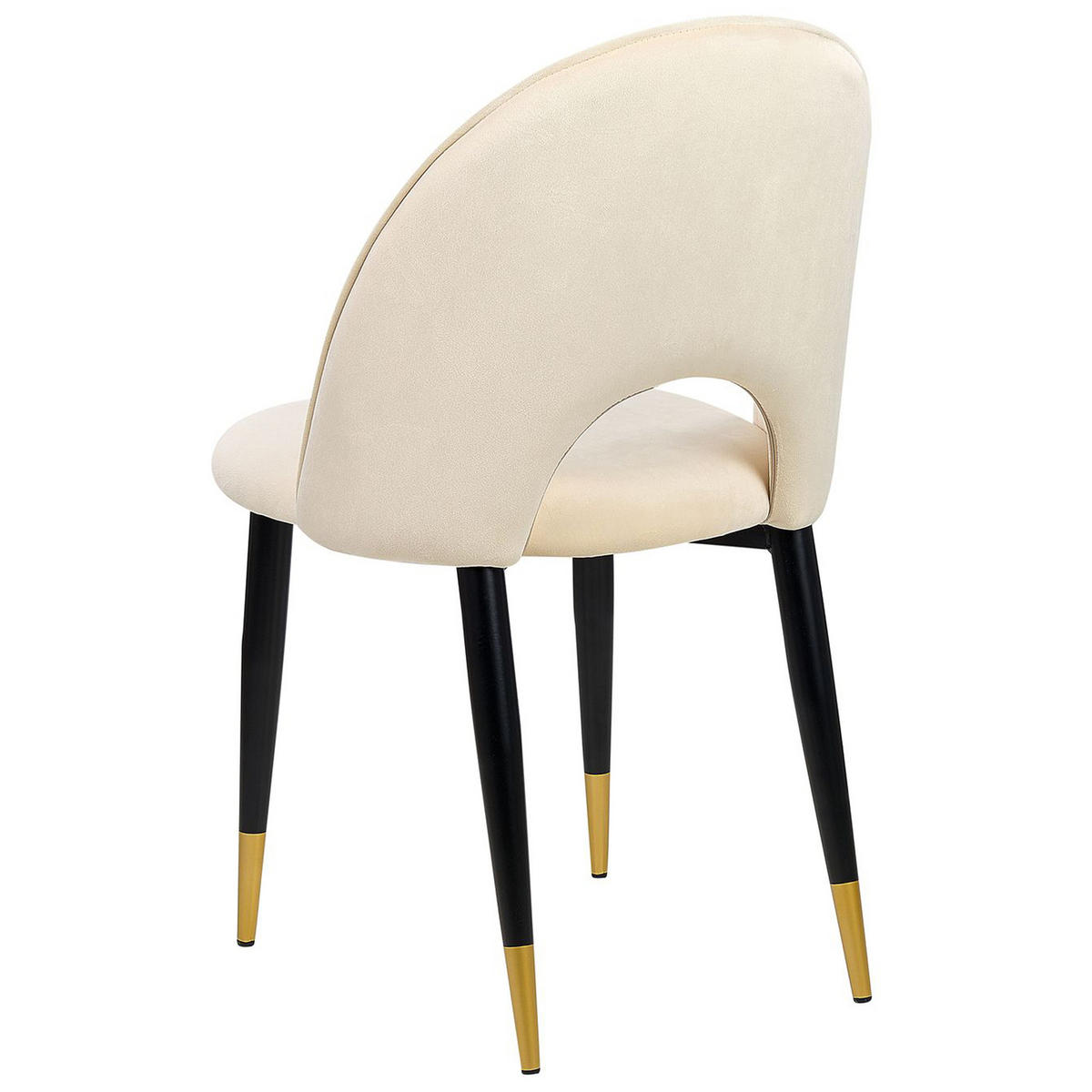 ESSZIMMERSTUHL 2er-Set Samtstoff Beige Magalia - Beige, Textil/Metall (47/84/45cm) - Beliani