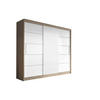 SCHIEBETÜRENSCHRANK - ELBA II Sonoma + Weiß - Schwarz/Weiß, Holzwerkstoff/Metall (250/218/61cm) - Möblo