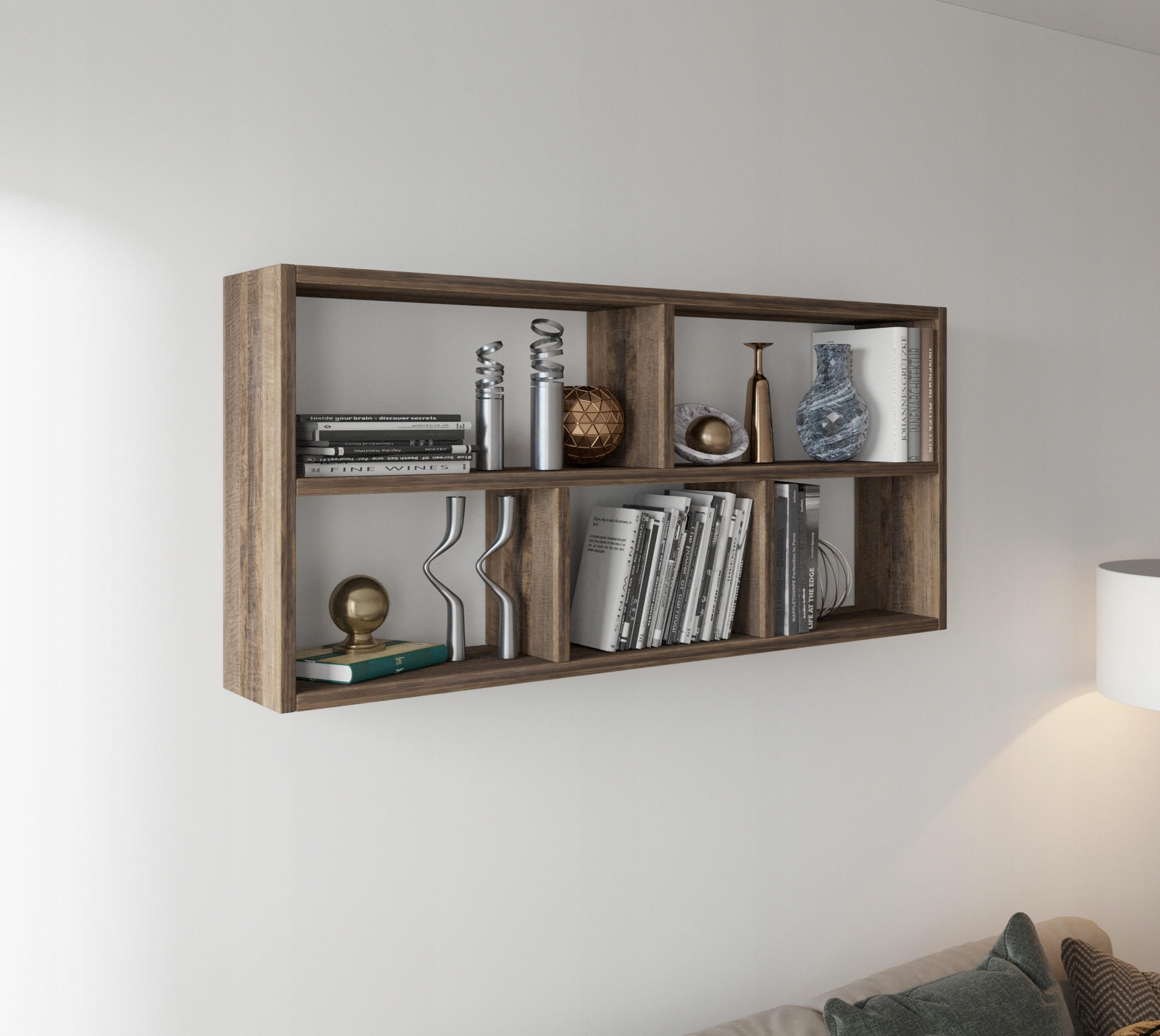 HÄNGEREGAL TEO Grange Eiche 113,6/25/50 cm - Eichefarben, Holzwerkstoff (113.6/50/25cm) - Matkam Möbel