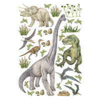 WANDTATTOO Dinosaurier 65 x 42.5 cm - Multicolor, Papier (65/42.5/42.5cm) - Sanders & Sanders