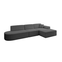 ECKSOFA Ottomane Rechts IREA-L2-v3 - 328x171x79 cm Grau - Olivgrün, Holzwerkstoff/Textil (171/328cm) - ALTDECOR
