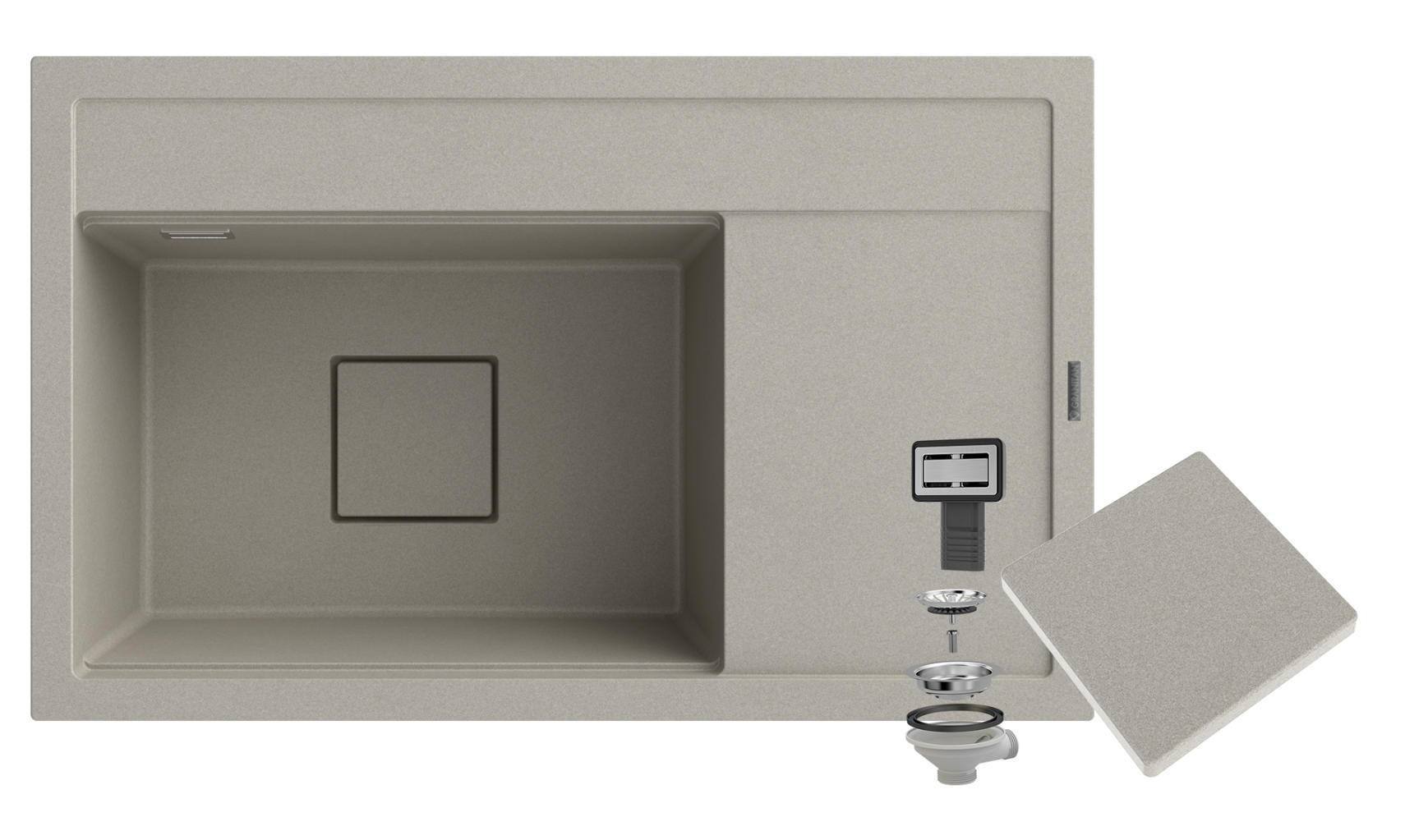 Granitan Küchenspüle Beige 51x22x81 cm
