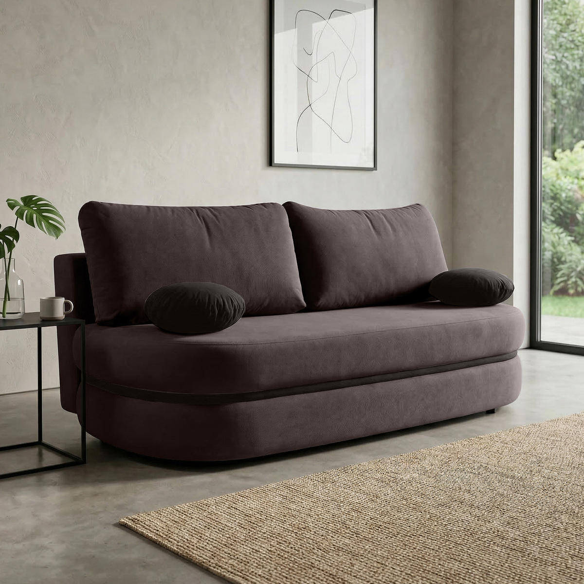 SCHLAFSOFA Valio 3-Sitzer mit Schlaffunktion, Braun - Braun, Textil (211/93/103cm) - Beautysofa