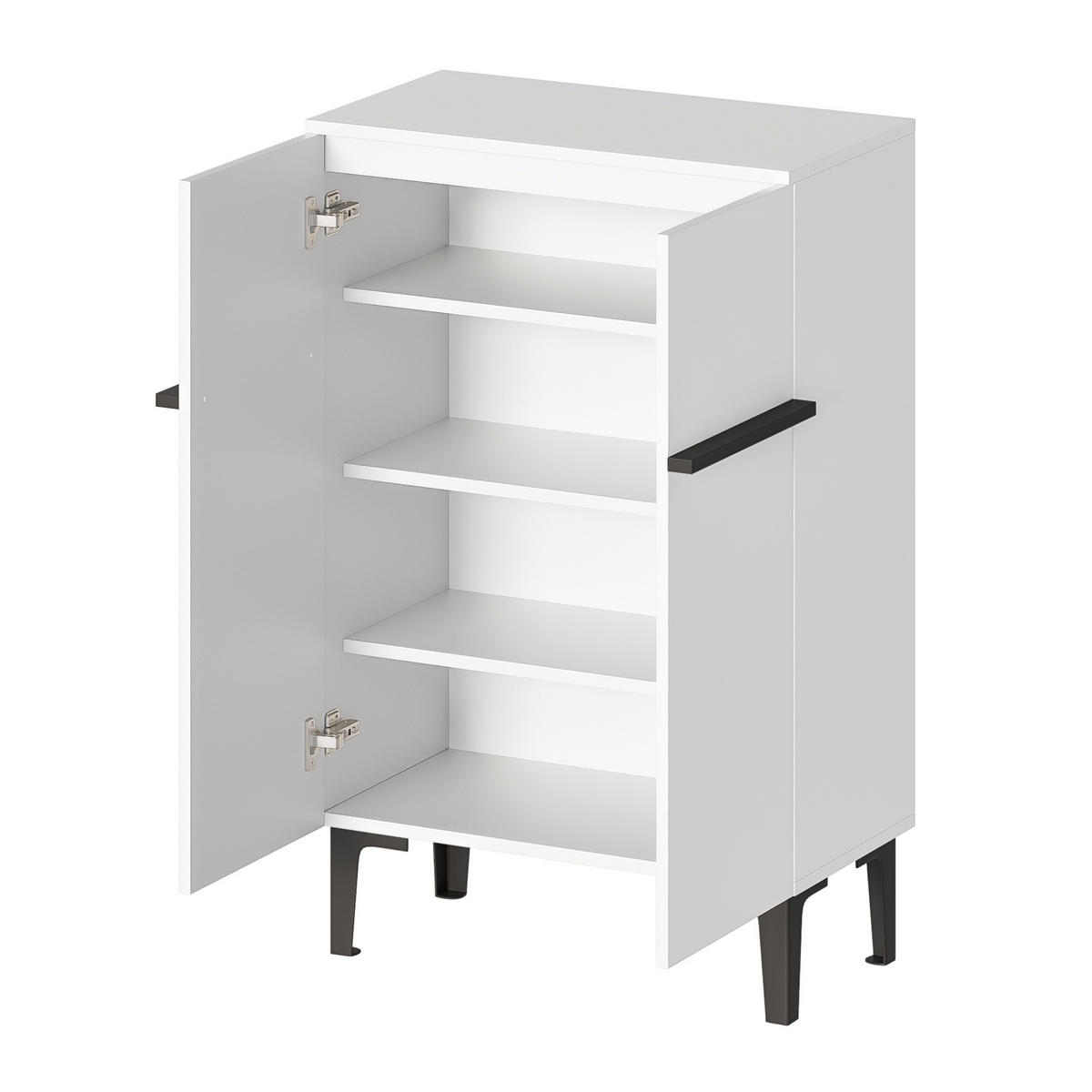 SCHUHSCHRANK 60/34,5/95 cm in Weiß mit Doppeltüren und verstellbaren Einlegeböden - Weiß, Holzwerkstoff (60/95/34.5cm) - Flora Grace