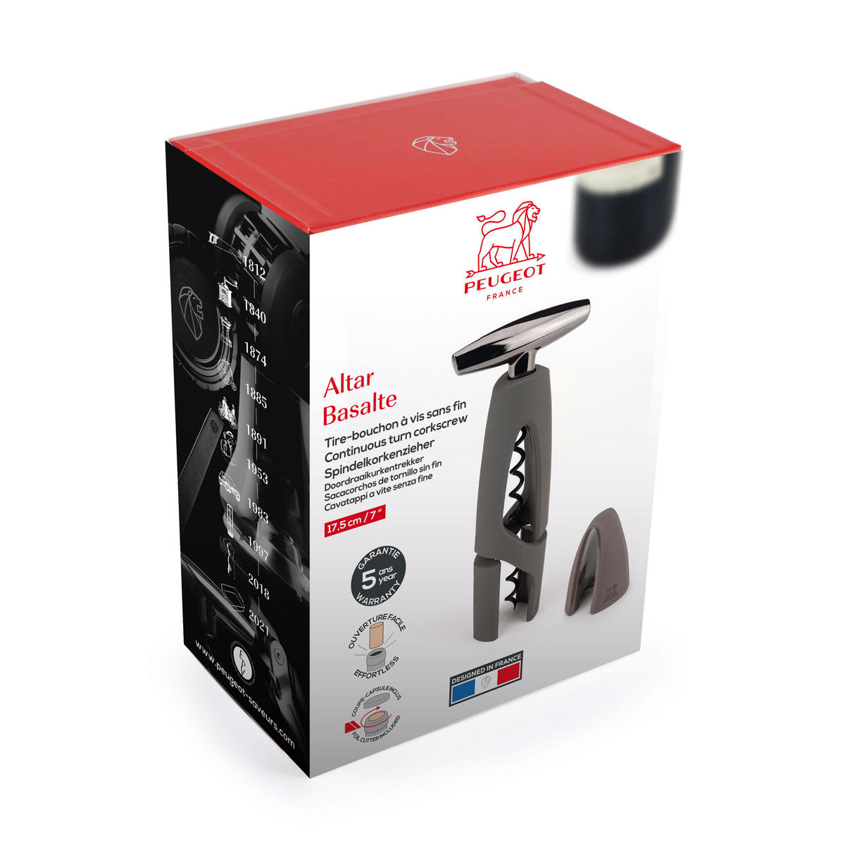KORKENZIEHER Altar Basalt mit Kapselschneider - Grau, Metall (3.5cm) - PEUGEOT