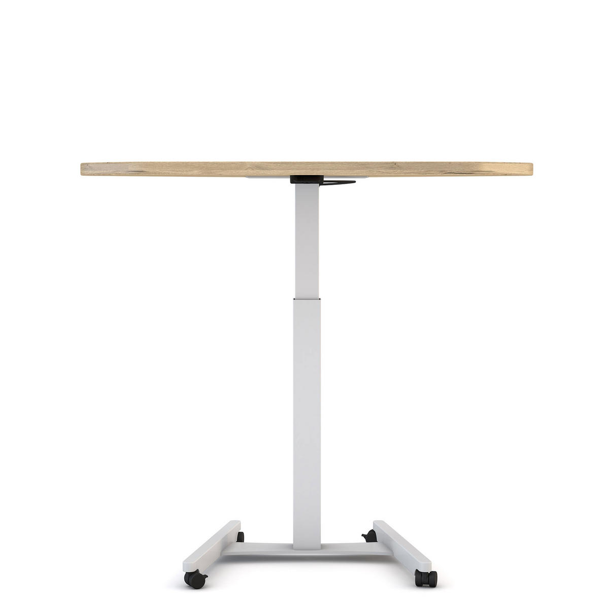 STEHPULT Höhenverstellbares Steh-Sitzpult Single Desk Eiche Natura Signalweiß /72-116cm - Weiß, Holz/Metall (67.5/108/72cm) - ASSMANN