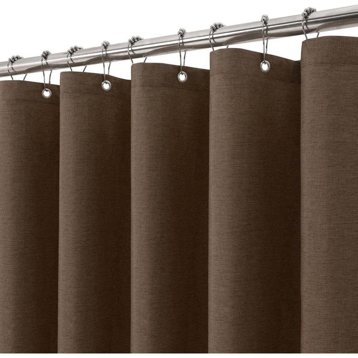 DUSCHVORHANG Leinenoptik Braun 152 x 214 cm - Braun, Textil (152/214cm)