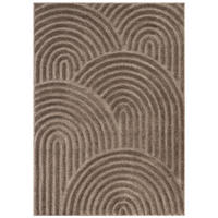 KURZFLORTEPPICH LINEA taupe Wellenmuster 3D-Struktur 160/220 cm - Taupe, Textil (160/220cm) - Tapiso