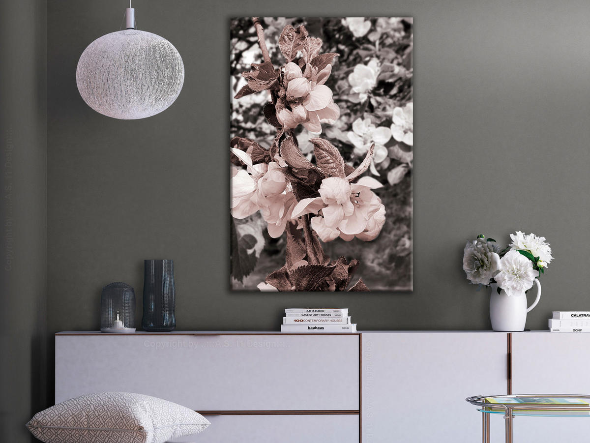 KUNSTDRUCK Grau 80/120 cm - Pink/Grau, Textil (80/120cm) - KUNSTLOFT