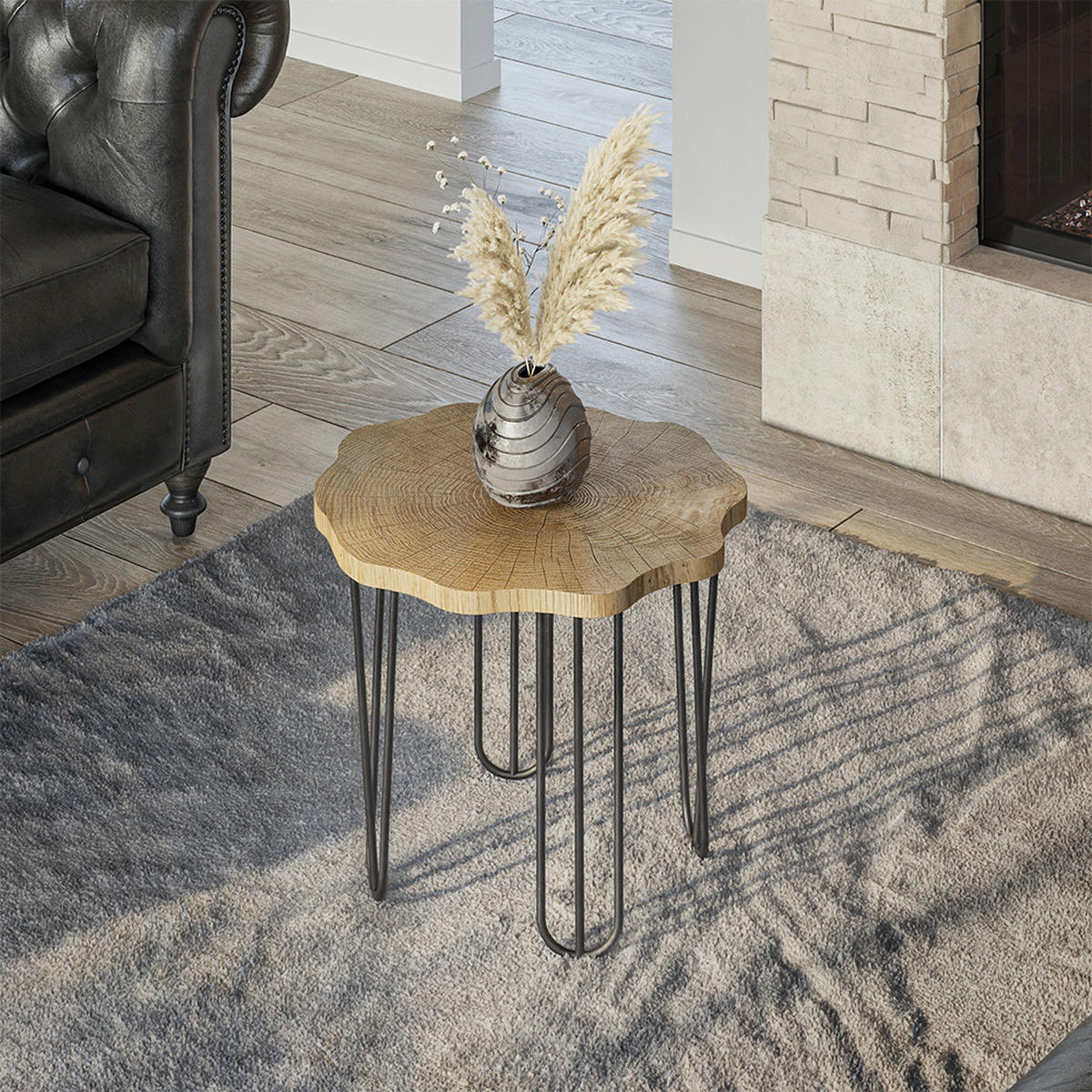 KONFERENČNÍ STŮL Ringo Dub - černá/barva dubu, kompozitní dřevo (50/50/2.5cm) - Vicco