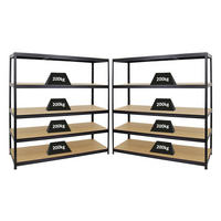 SCHWERLASTREGAL Giant Elephant 2er-Set mit 2x 180x180x60 cm Fachlast 200 kg Schwarz - Schwarz, Metall (360/180/60cm) - PROREGAL