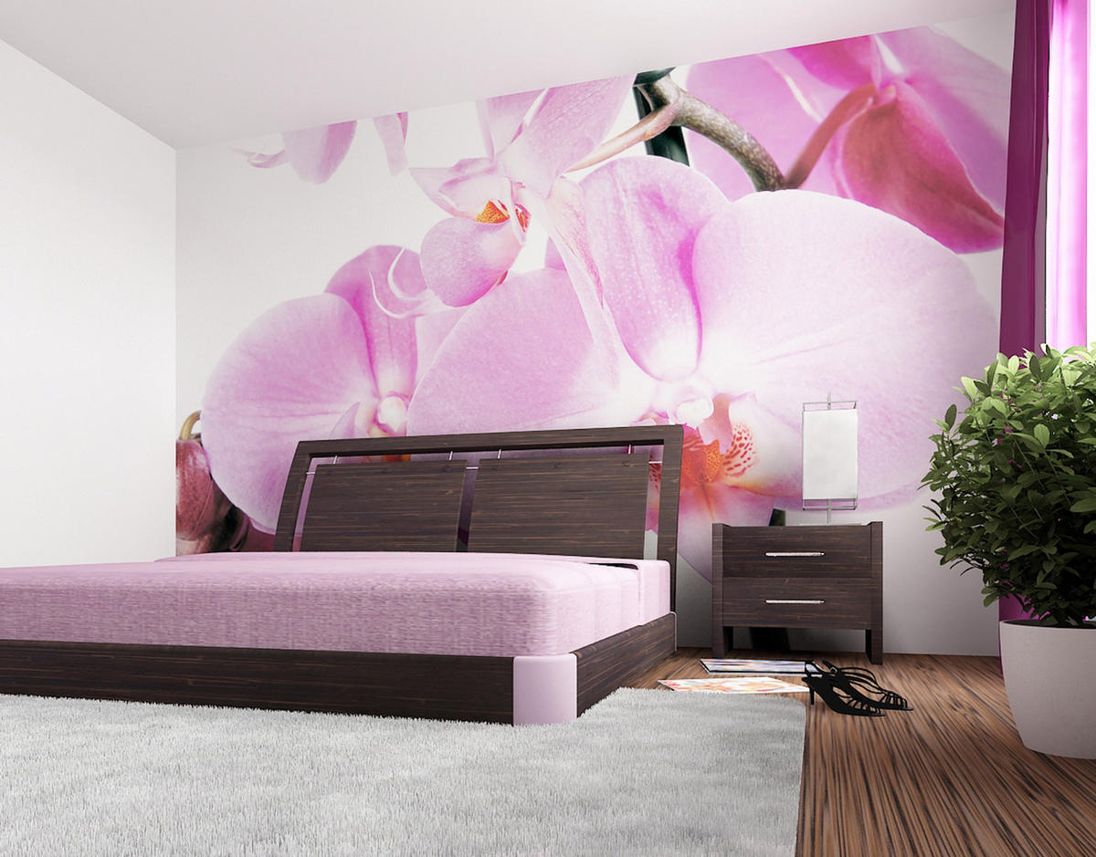FOTOTAPETE Blumen 360 x 254 cm - Pink, Papier (360/254cm) - Sanders & Sanders