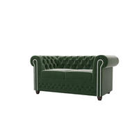 CHESTERFIELD-SOFA 2-sitzer mit Schlaffunktion Nyx Flasche grün Samt - Smaragdgrün/Braun, Holz/Textil (148/72/86cm) - S-Style Möbel