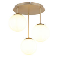 DECKENLEUCHTE HARMON Metall Champagner matt Glas opal 3x E14 - Champagner, Glas (34/32.5/40cm) - Globo Lighting