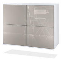 KOMMODE Rova Sandgrau Hochglanz - Sandfarben, Holzwerkstoff (92.5/73.5/35cm) - Vladon