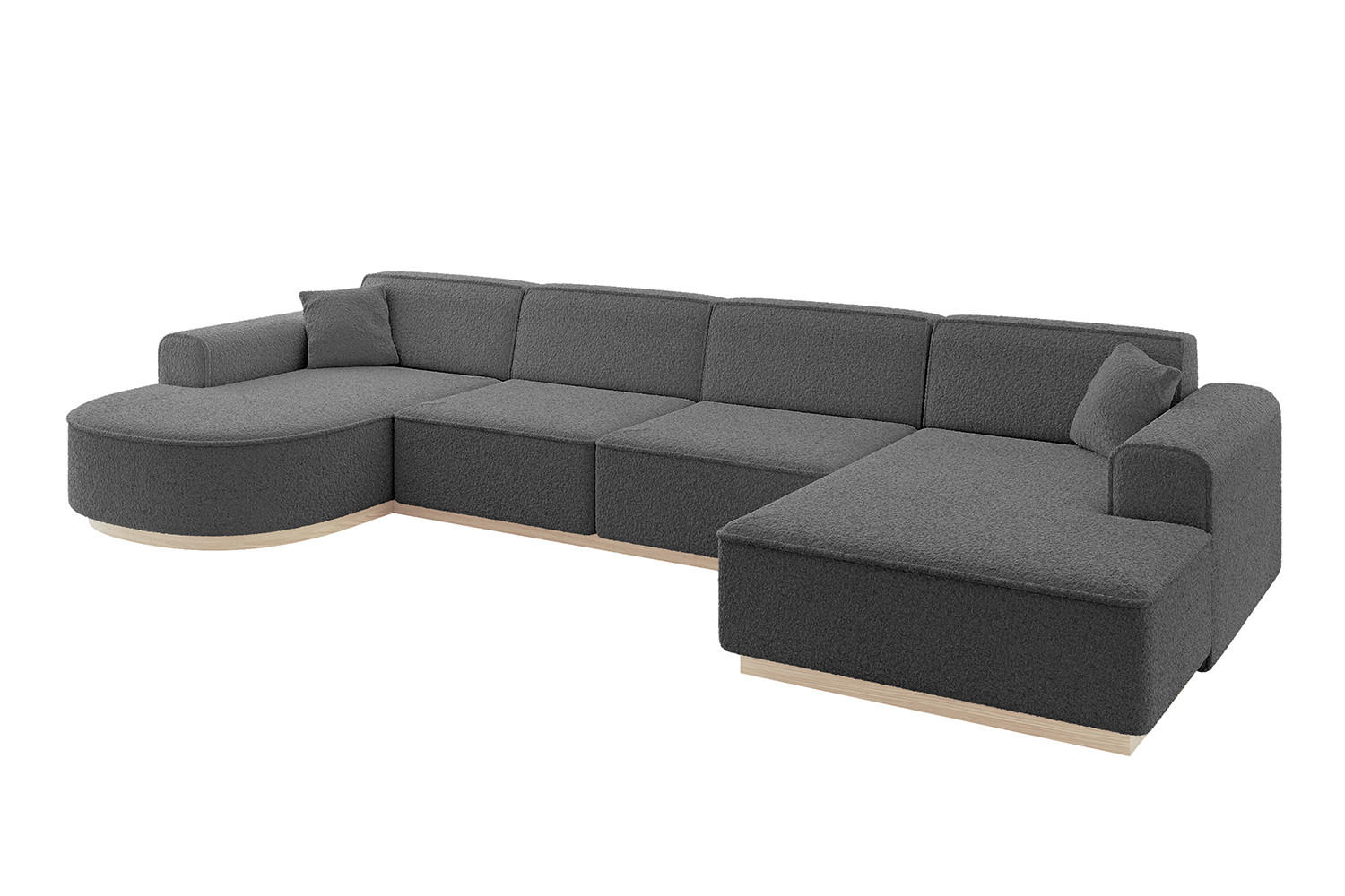 WOHNLANDSCHAFT ARRIO-U2 303x171x83 cm Platinfarben - Platinfarben, Holzwerkstoff/Textil (388/83/171cm) - ALTDECOR