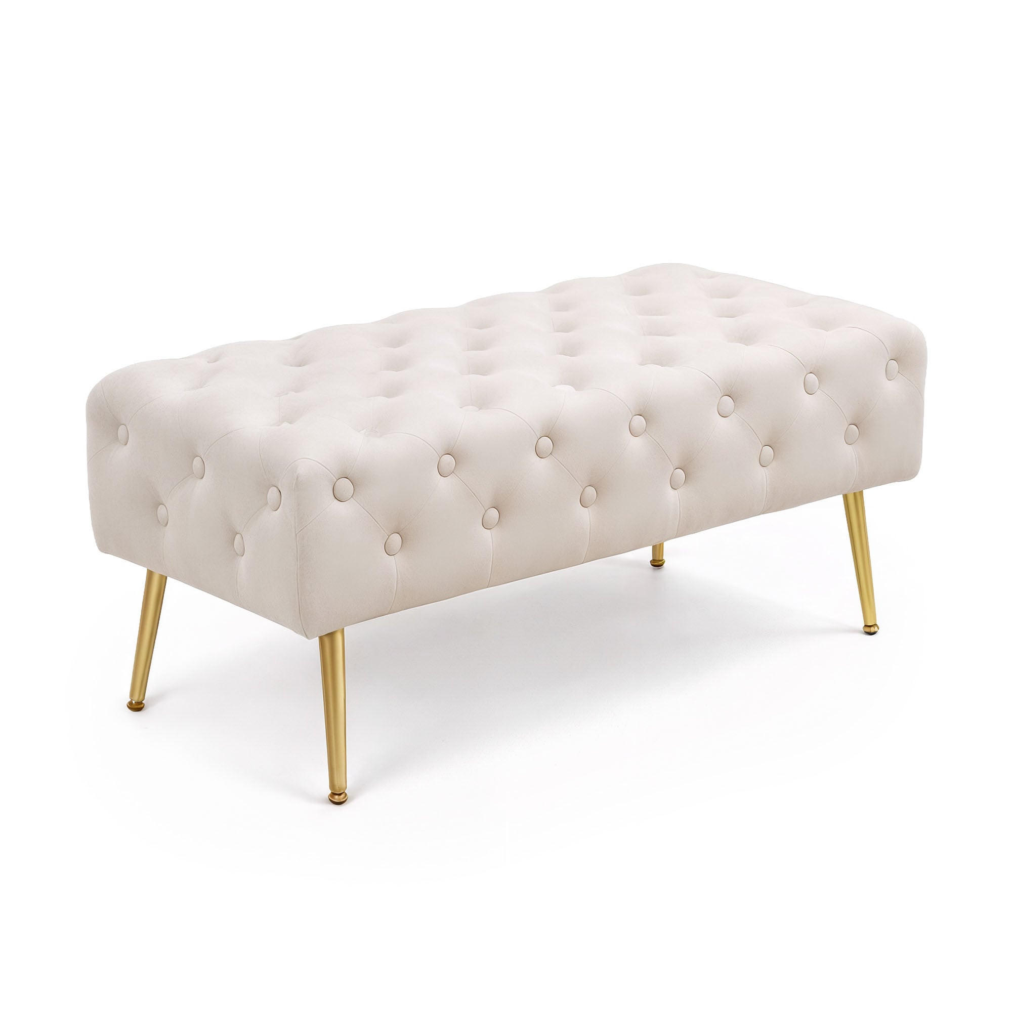 RAUMHIRSCH FURNITURE ČALOUNĚNÁ LAVIČKA s sametovým vzhledem, béžová 42/41/42