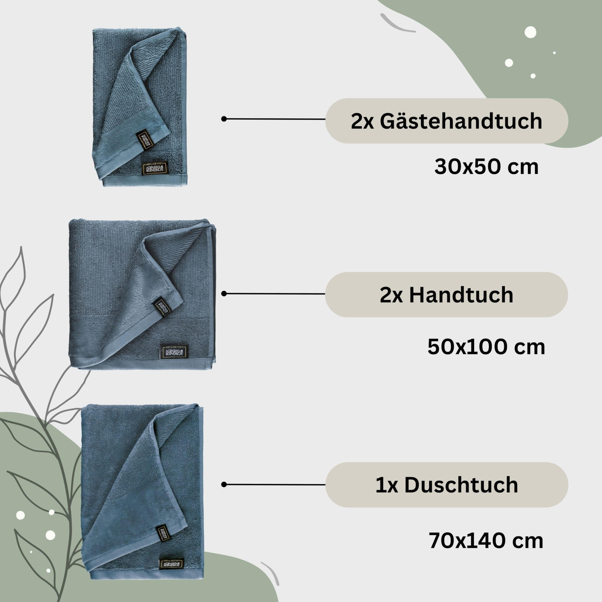 HANDTUCH SET SENSE 5tlg. - Blau, Textil (50/100cm) - Schöner Wohnen