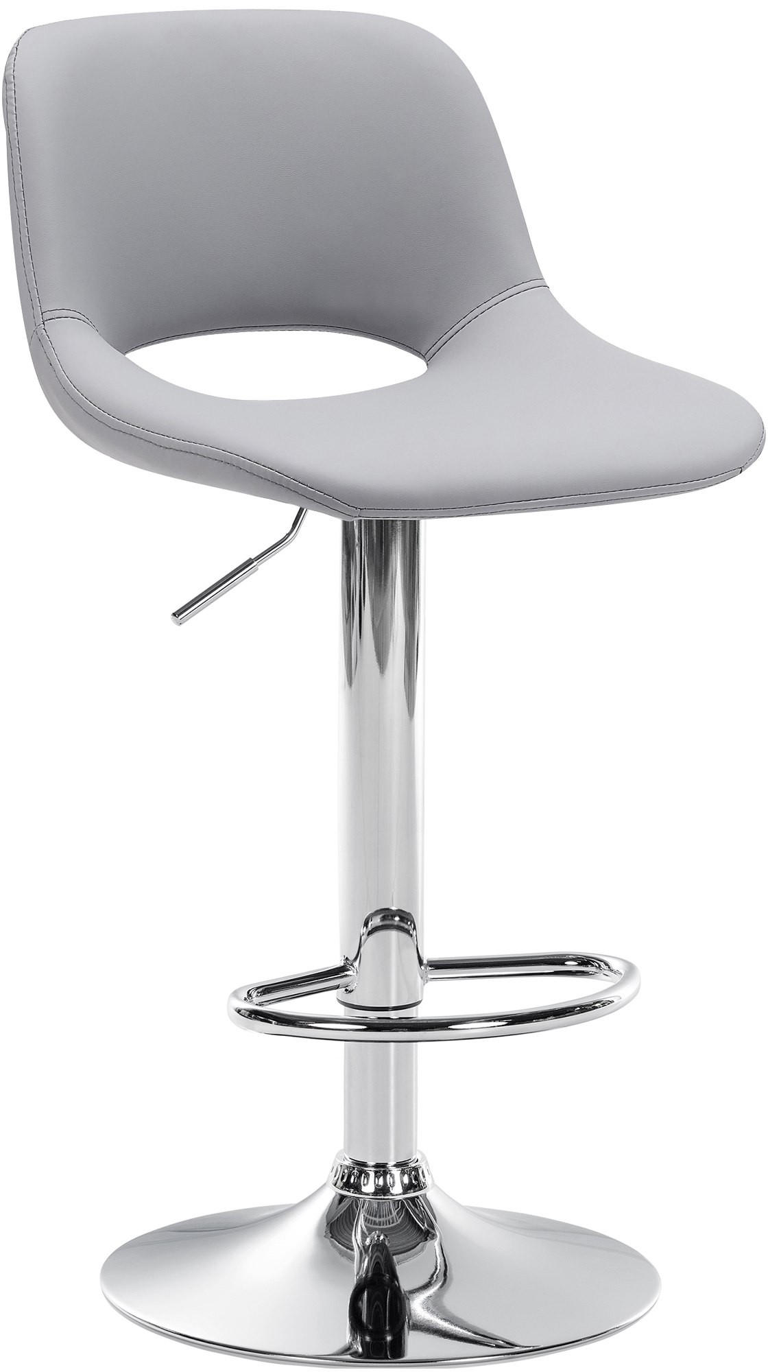 BARHOCKER Lederlook grau - Grau, Textil (42/86/46cm) - CLP