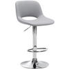BARHOCKER JAKSON Grau Kunstleder Chrom - Grau, Leder/Metall (42/86/46cm) - DELUKE