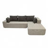 ECKSOFA Luna Sand Braun 3-Sitzer Rechts - Braun, Textil (267/175cm) - COCO Living
