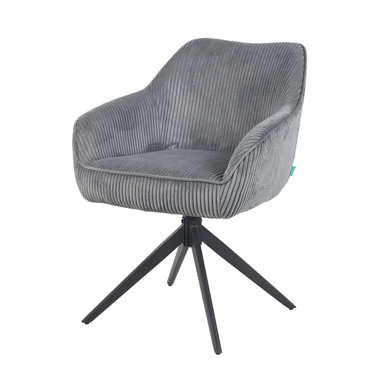 ARMLEHNSTUHL Mika-Kian 2er-Set - Schwarz/Grau, Textil/Metall (60/82/61cm) - DUBI Möbel