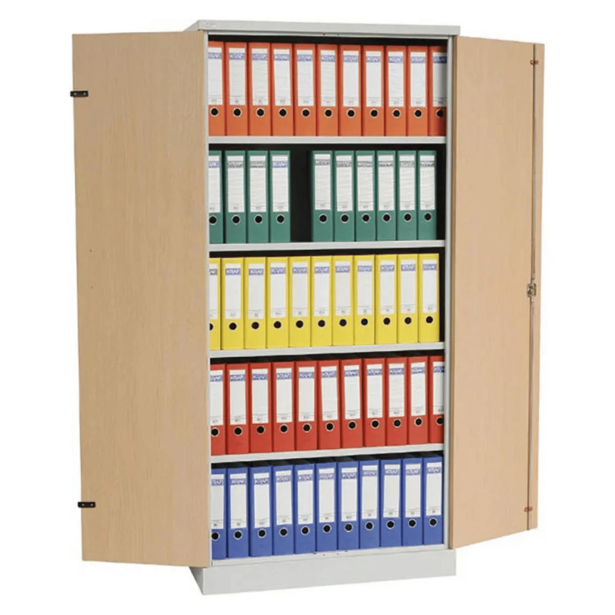 AKTENSCHRANK Beetle 4 Fachböden 195x92x42 cm Grau & Buche - Buchefarben, Metall (92/195/42cm)