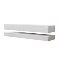 TV-RACK SKY 140 cm mit LED-Beleuchtung - Weiß, Holzwerkstoff (140/25/34cm) - Lookway