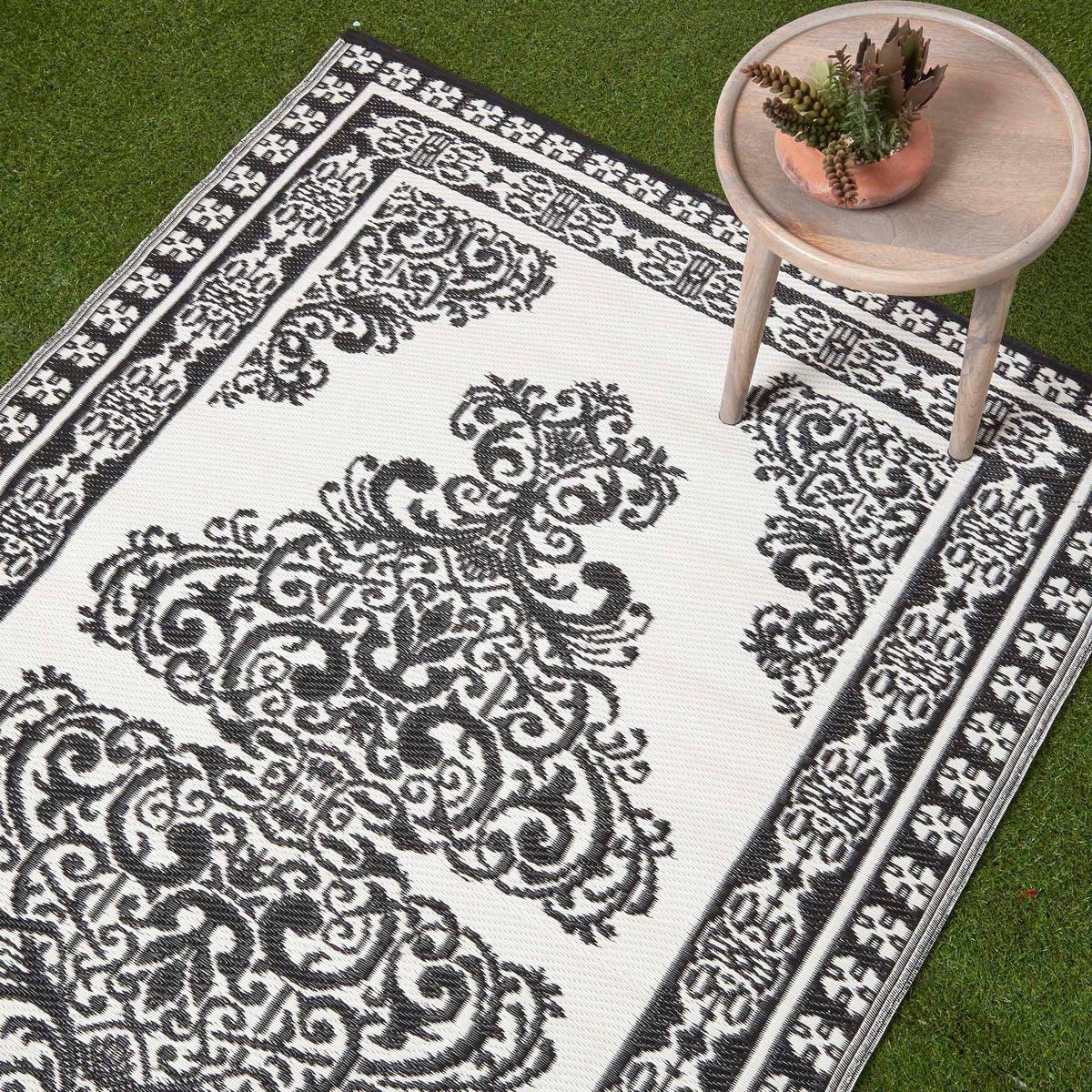 OUTDOORTEPPICH Orientalisch gemustert 120/186 cm - Schwarz, Kunststoff (120/186cm) - Homescapes