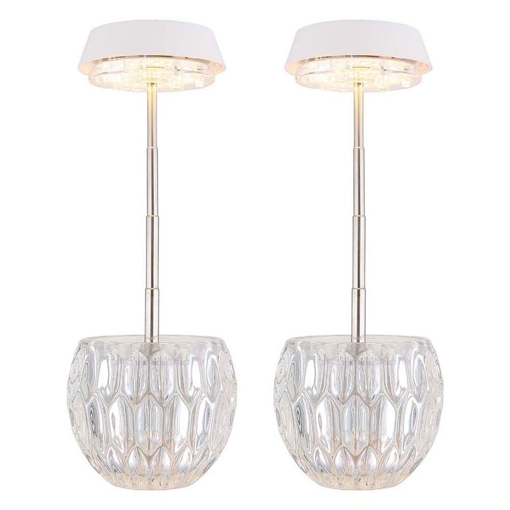 LED TISCHLEUCHTE Wanda Schwarz Edelstahl 2er Set - Schwarz, Glas (10.5/10.5/28cm) - Globo Lighting