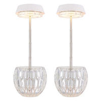 LED TISCHLEUCHTE Wanda Schwarz Edelstahl 2er Set - Schwarz, Glas (10.5/10.5/28cm) - Globo Lighting