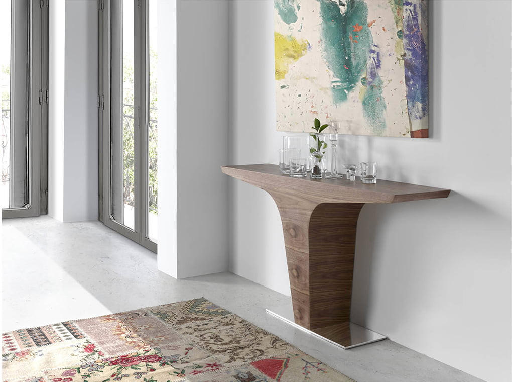 Thumbnail - Angel Cerda Konsole, Nussbaum, Edelstahl, Holz, Metall, 150x80x35 cm, FSC 100%, Wohnzimmer, Wohnzimmertische, Konsolenti...