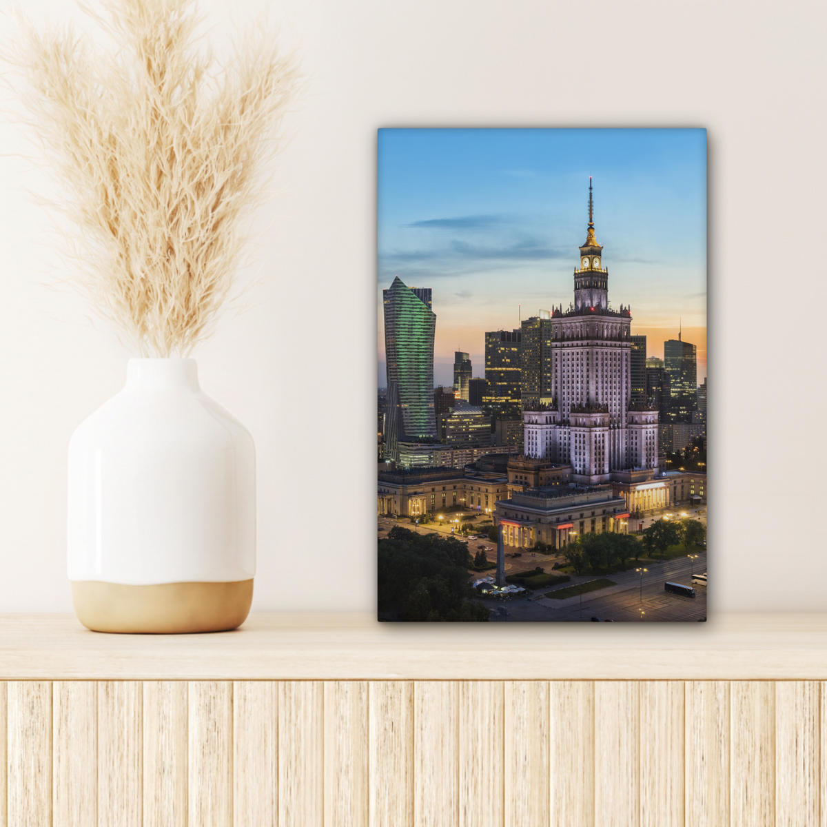 LEINWANDBILD Polen - Sonne - Warschau 20x30 cm - Blau, Textil (20/30cm) - MuchoWow