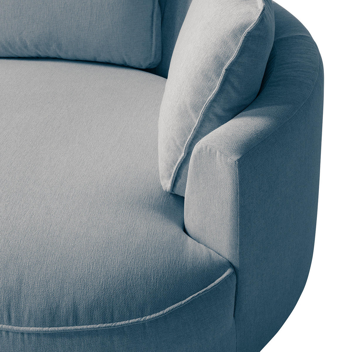 OTTOMANE - modular - Blau/Schwarz, Kunststoff/Textil (126/82/154cm) - home24