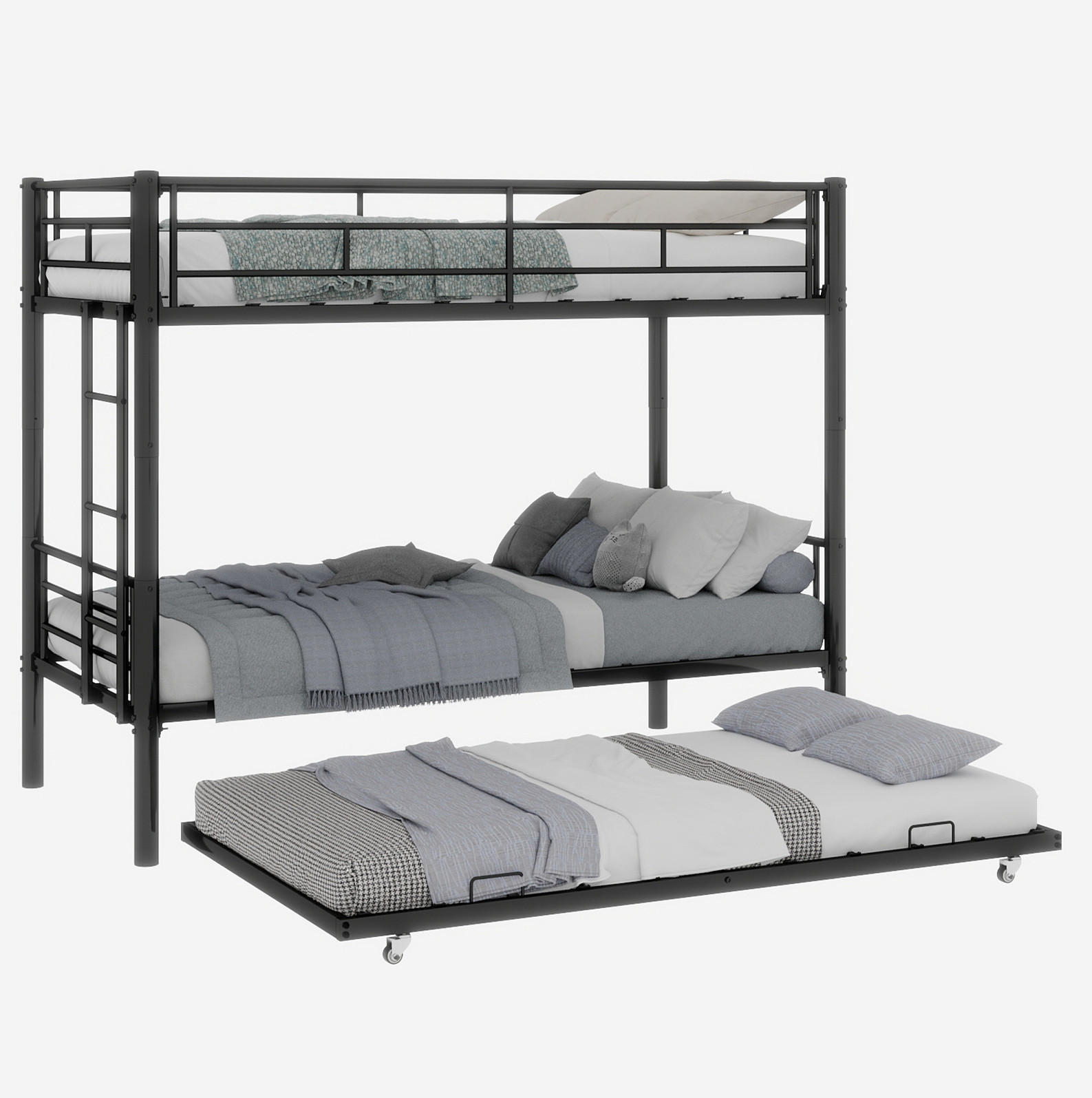 Beauniv Etagenbett Schwarz 90x190 cm