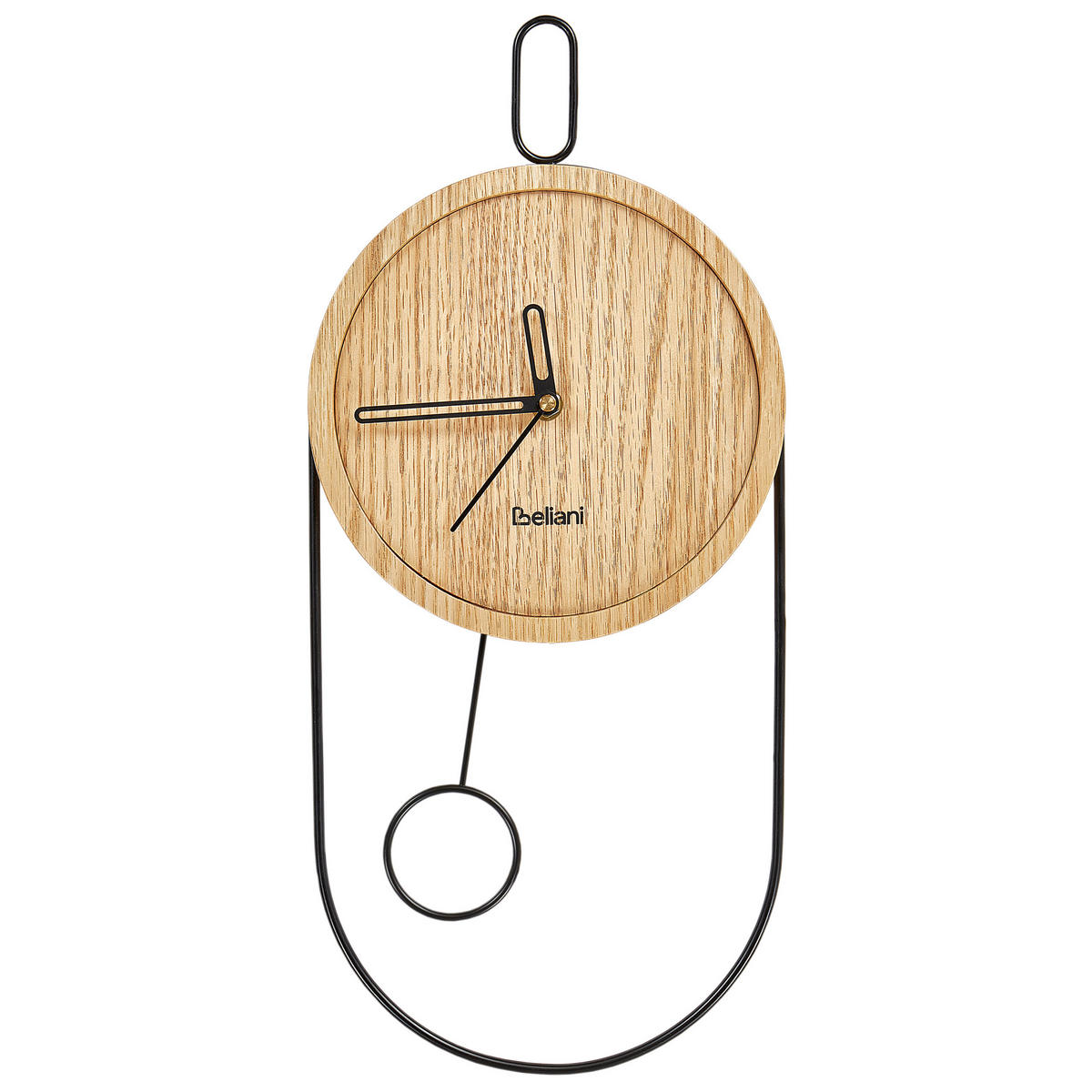 WANDUHR Heller Holzfarbton/Schwarz Sierre - Hellbraun/Schwarz, Holzwerkstoff (20/45/3cm) - Beliani
