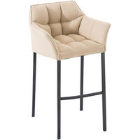 BARHOCKER Stoff creme - Creme/Schwarz, Textil/Metall (64/110/48cm) - CLP