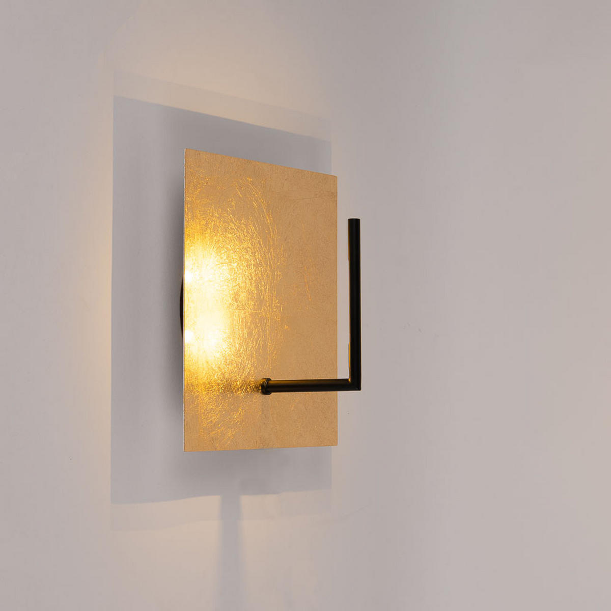 LED-WAND-/DECKENLAMPE Edge Blattgold 30x30cm - Goldfarben, Metall (30/30/16cm) - s.luce